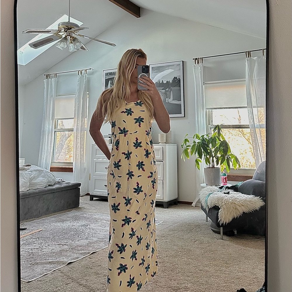 Vintage Pale Yellow Maxi Dress By Zip Code Size Medium